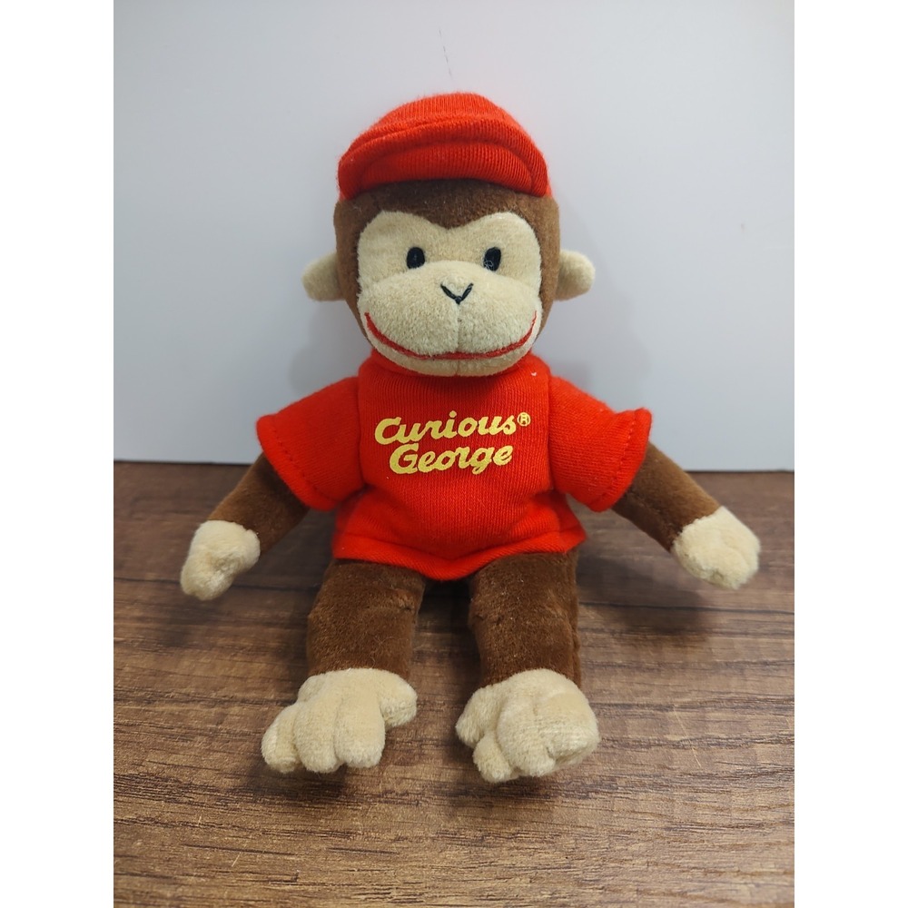 Curious George Stuffed Plush Monkey by GUND Stuffed Animal Toy  Red Shirt 7 In